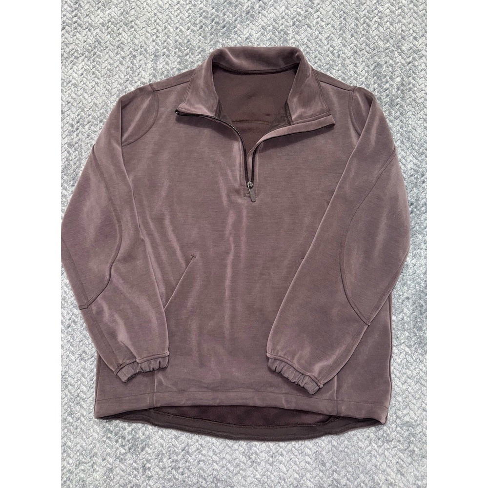 Lululemon Men's Steady State Cotton Jersey Half-Zip Brown Size Small
